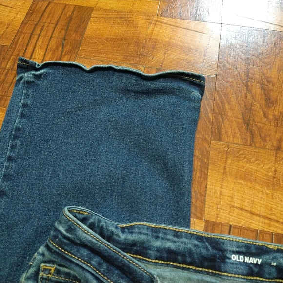 Old Navy High Rise Flare Leg Blue Jeans Size 14 Women's Secret Smooth Pockets - Picture 4 of 7